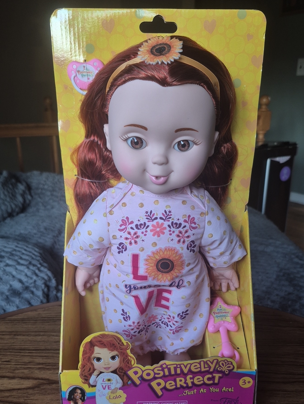 New In Box Positively Perfect .  Red-Head Baby Doll - Pink Outfit For Ages 3+